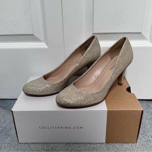 Call it Spring gold heels